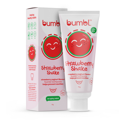 Tube and box Bumbl Co Strawberry Shake Flavor Kids Toothpaste